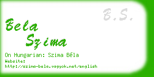 bela szima business card