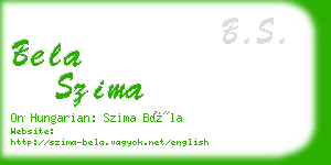 bela szima business card